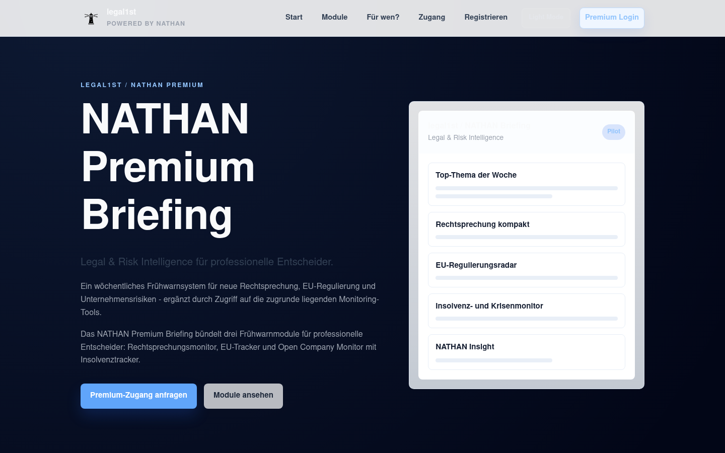 Current NATHAN Premium Briefing page