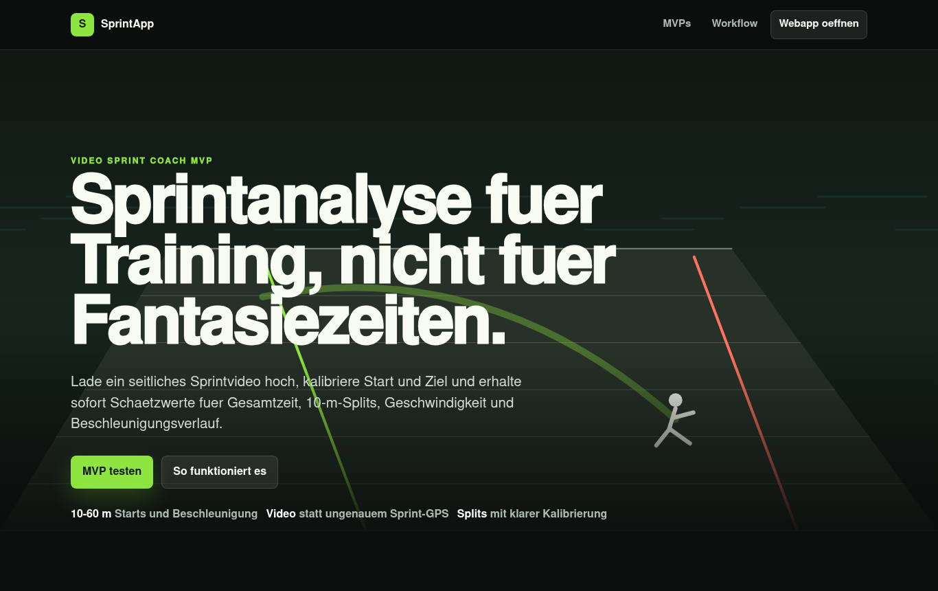Screenshot of the Sprint landing page